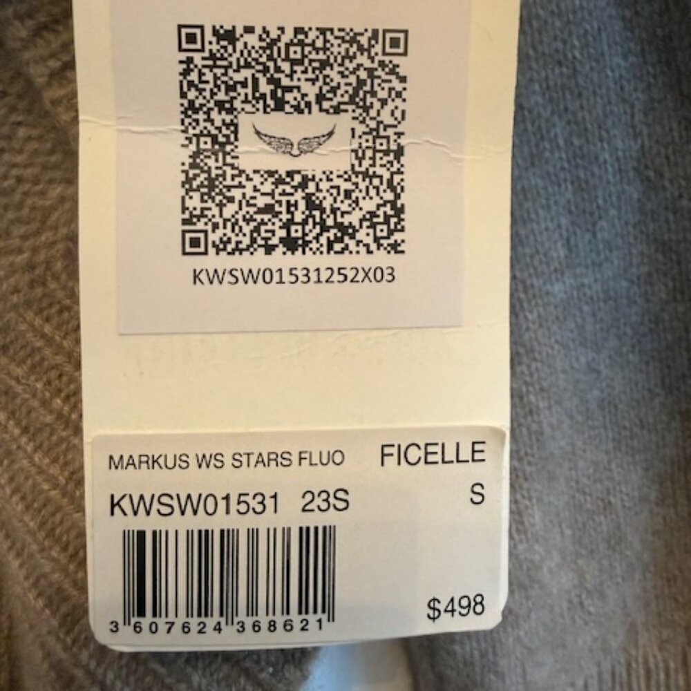 NWT New Zadig & Voltaire Cashmere Markus Stars Sweater Size Small (498 Retail) - Picture 4 of 7